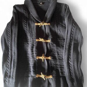 Chunky Knit H&M Cardigan Navy Blue